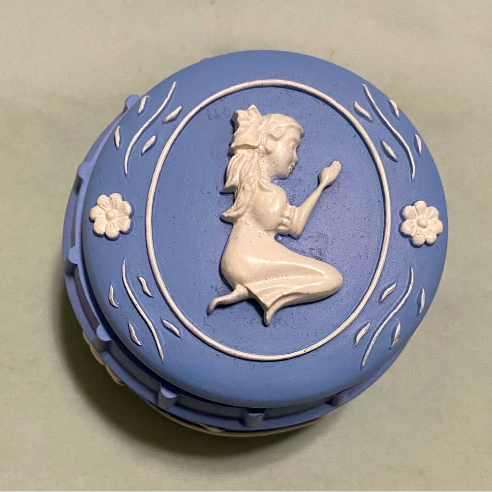 Blue and Cream Decorative Box Little Girl